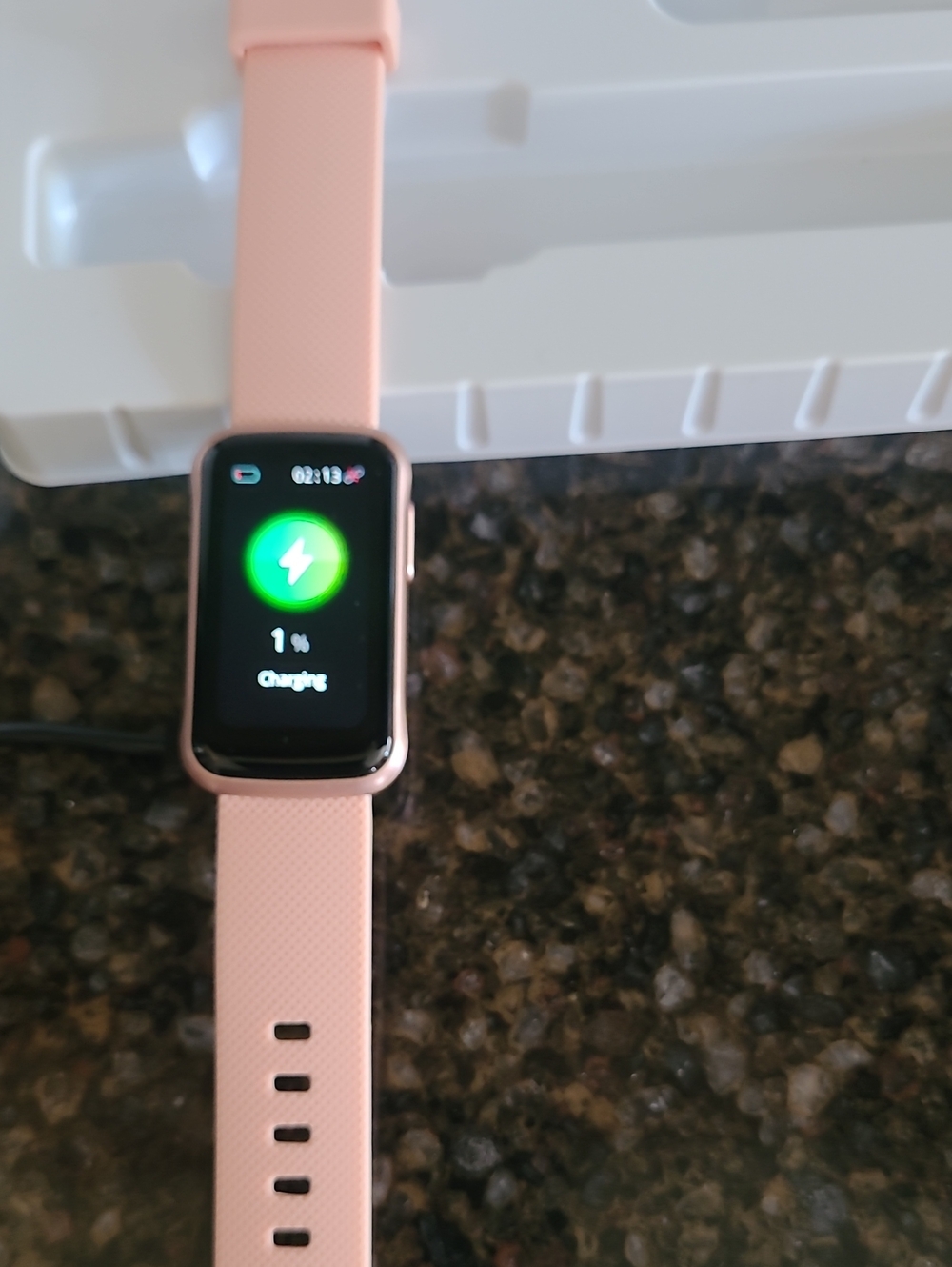 Pink Fitness Smartwatch with Heart-Rate Display